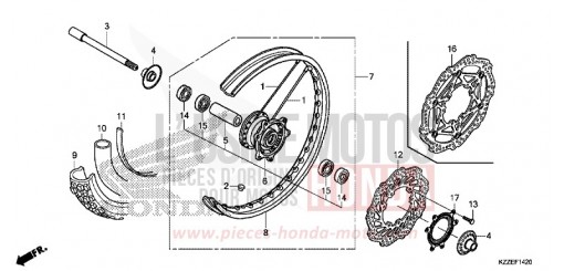 ROUE AVANT CRF250RLAJ de 2018